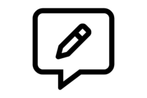 Sprechblase mit Stift